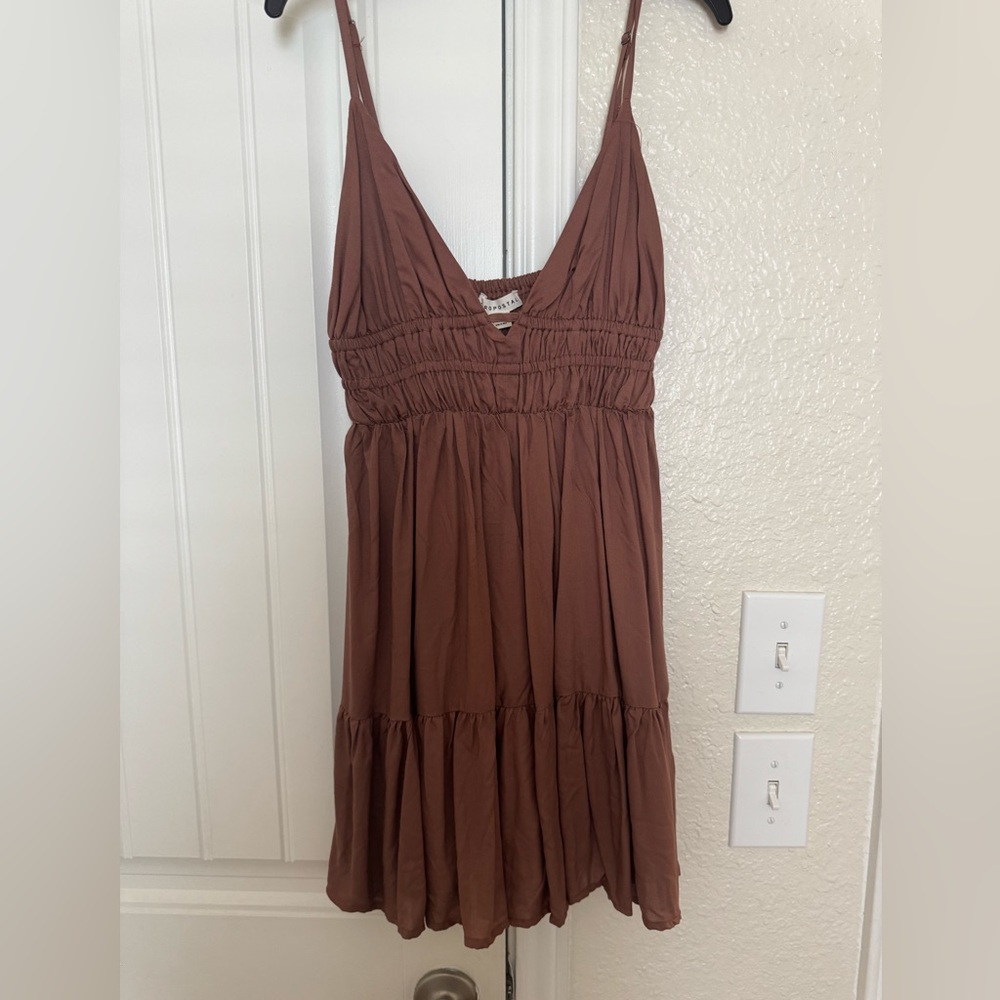 Aeropostale Brown Gathered Dress